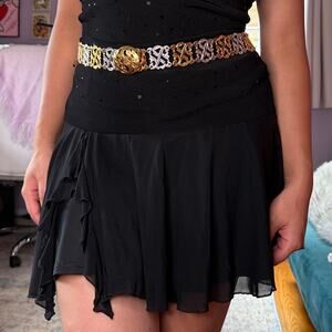 Vintage 90s silver and gold whimsical chain belt